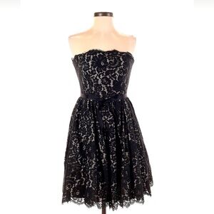 Sz 4 Robert Rodriguez formal dress in black lace.